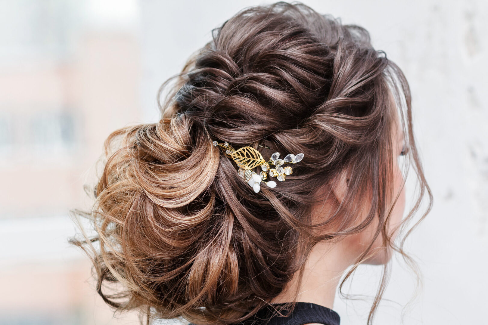 A person’s hair with accessories